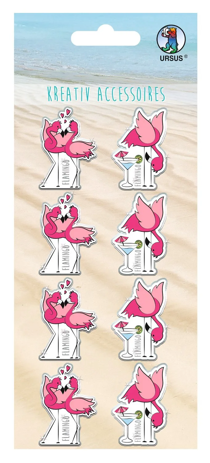 ursus-kreativ-accessoires-flamingo-sticker-selbstklebend-8-st-ck-in-2-motiven image 1
