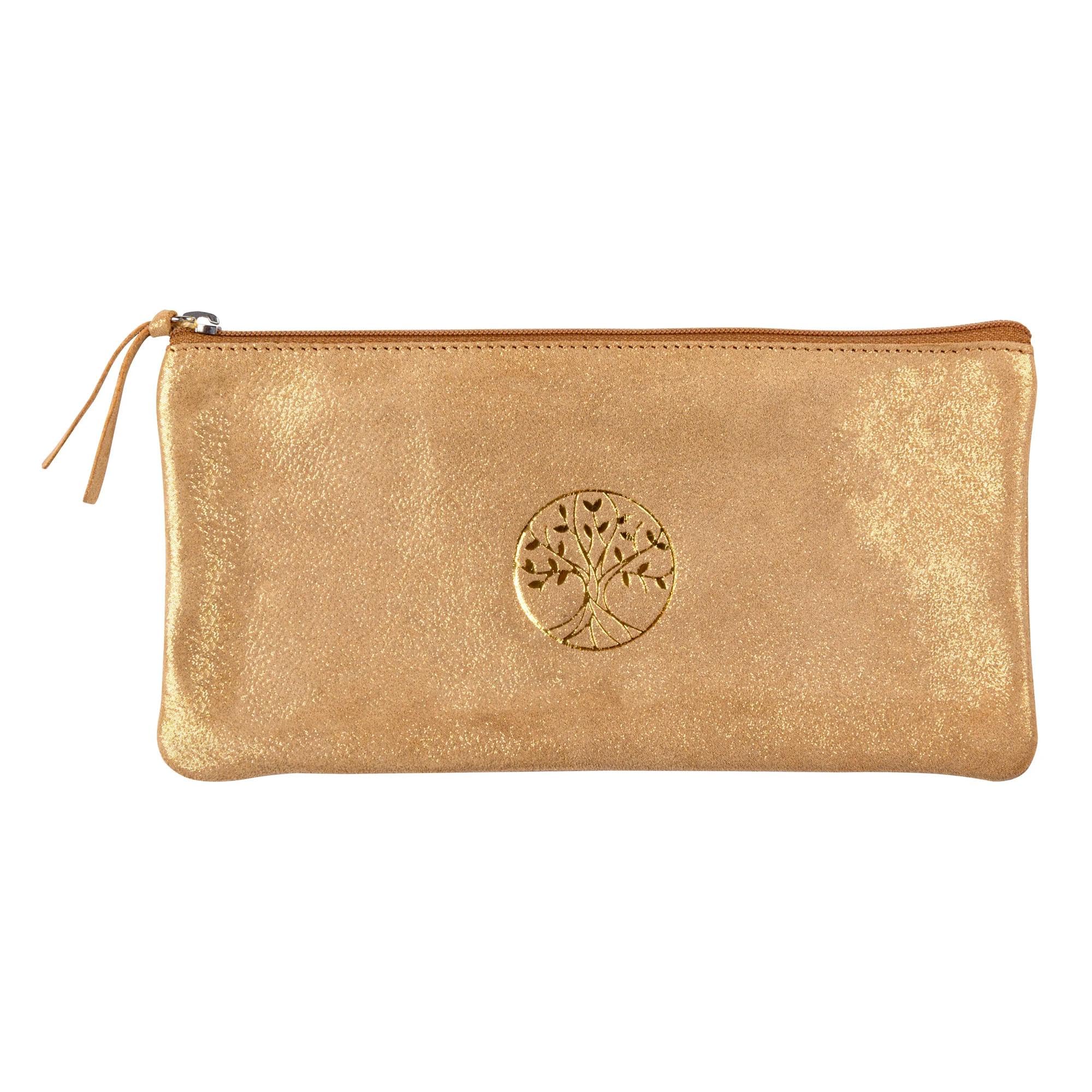 clairefontaine-inspire-116289c-schlamperm-ppchen-leder-22x11-cm-gold-baum-stanzu image 4
