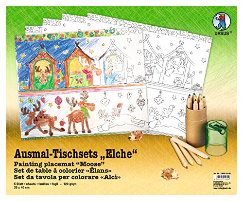 ursus-24660000-ausmal-tischset-elche-5-blatt-33-x-40-cm-120-g-qm image 4