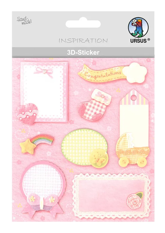 ursus-56420060-3d-sticker-baby-motiv-60-selbstklebend image 1