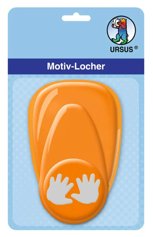 ursus-19480062-motivlocher-mit-hebel-mittel-baby-h-nde-25-4-mm-orange image 1