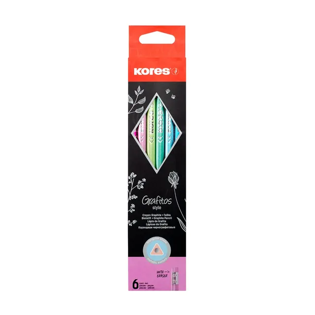 kores-grafitos-style-graphitstifte-hb-vorgespitzt-6er-pack image 1