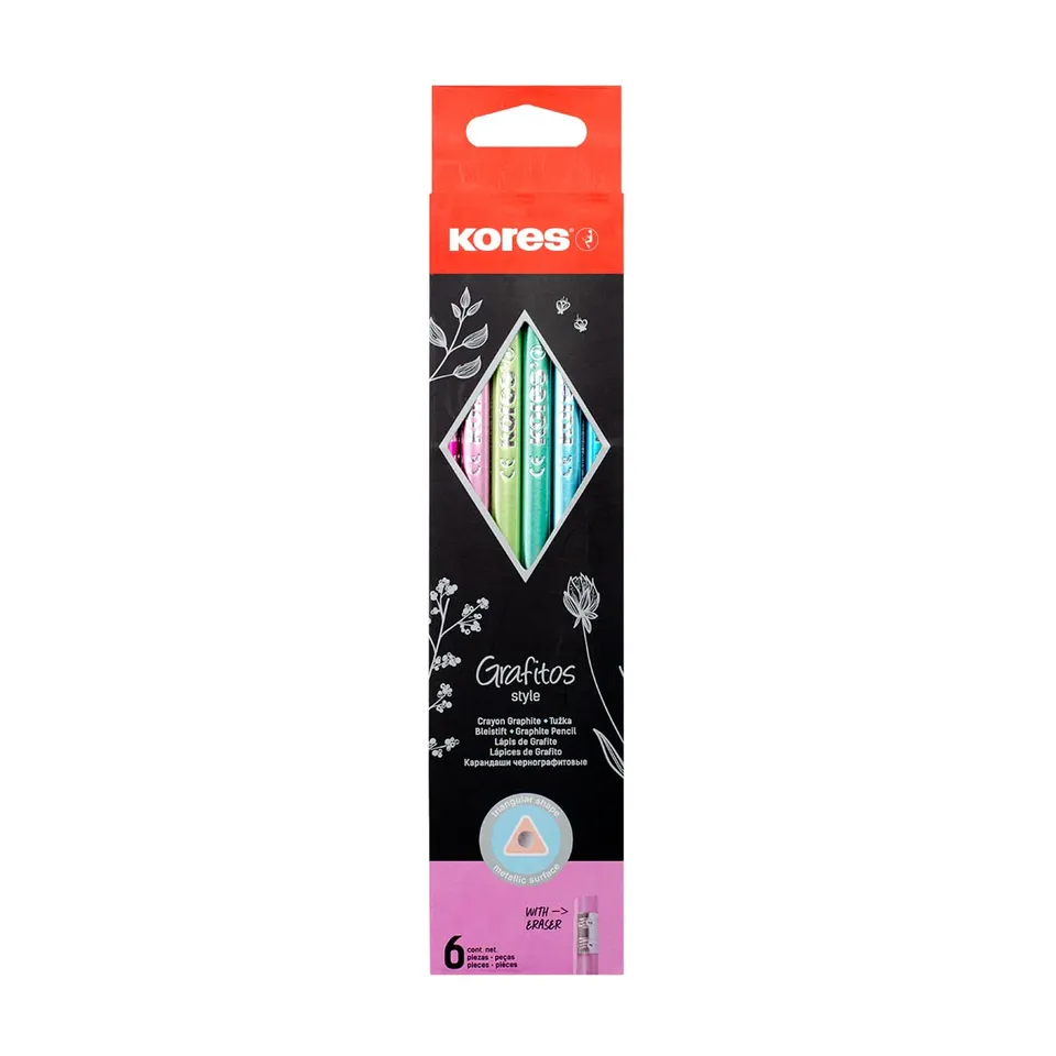 kores-grafitos-style-graphitstifte-hb-vorgespitzt-6er-pack image 1