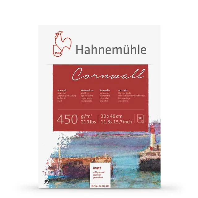 hahnem-hle-cornwall-aquarellblock-30x40-cm-450-g-m-matt-10-blatt image 1