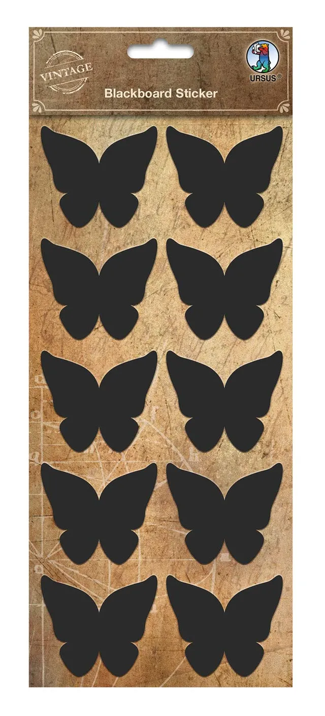ursus-41010002-blackboard-sticker-schmetterling-matt-schwarz-selbstklebend-2-bog image 1