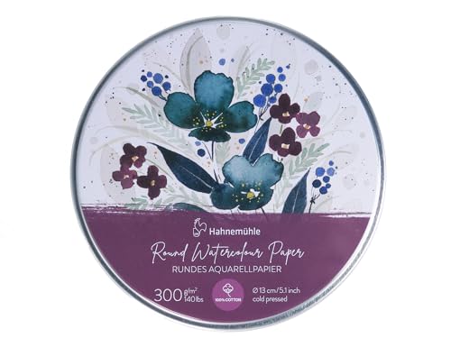 hahnem-hle-round-watercolour-paper-rund-13-cm-300-g-m-30-blatt-in-metallbox image 6