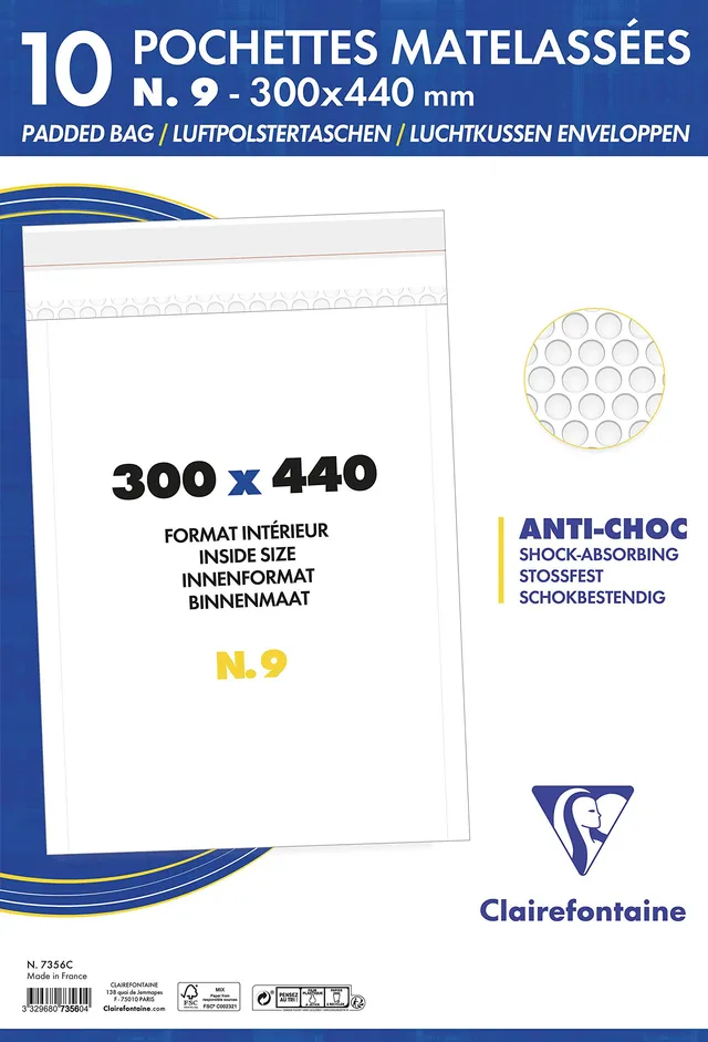 clairefontaine-luftpolster-versandtaschen-300x440-mm-wei-10-st-ck image 1