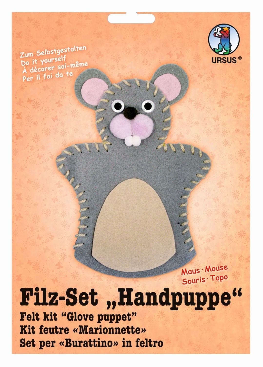 ursus-filzset-handpuppe-maus-ca-20cm-zum-n-hen-und-basteln image 1