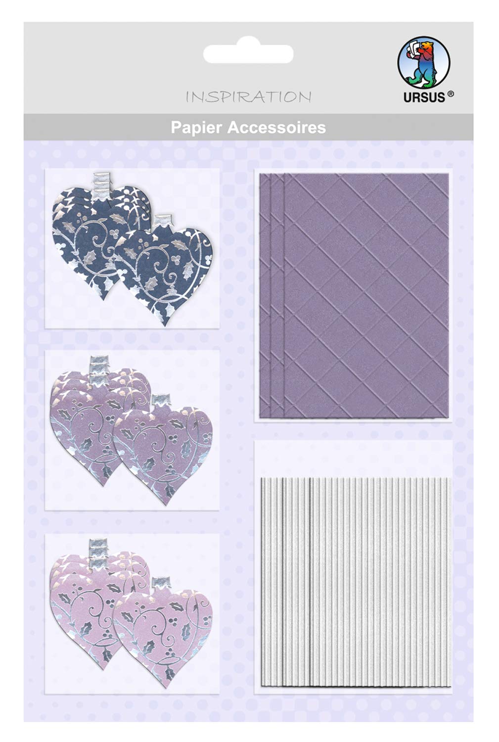 ursus-56500014-papier-accessoires-weihnachten-36-st-ck-6-motive-lila-silber image 1