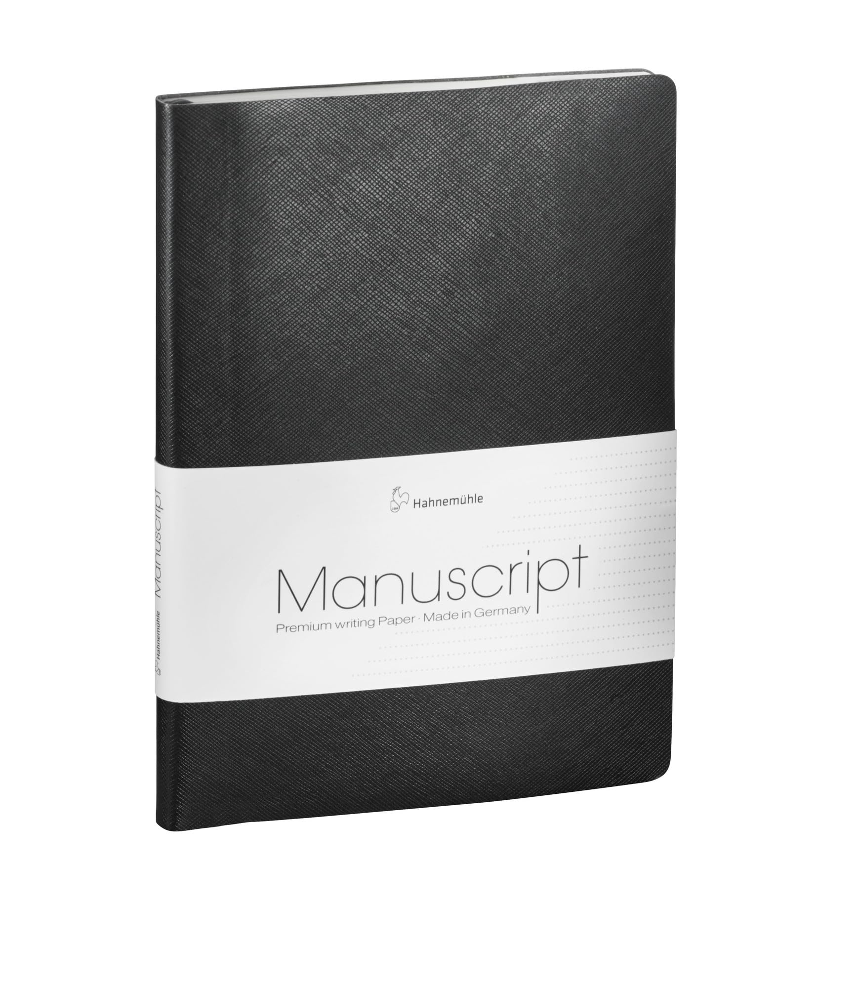 hahnem-hle-finenotes-manuscript-notebook-a5-punktiert-100g-m-recyclingleder-schw image 1