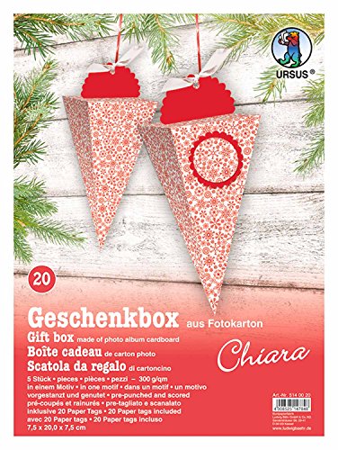 ursus-5140020-geschenkbox-chiara-schneestern-rot-5-st-ck-mit-tags image 3