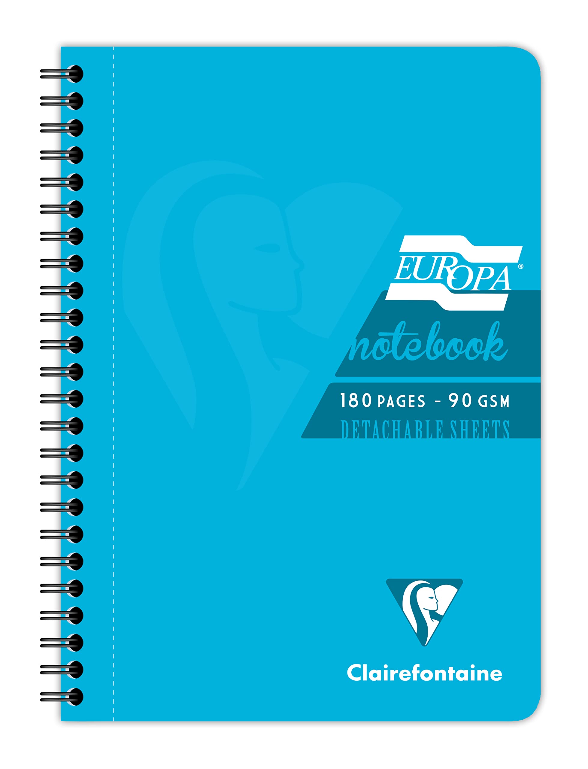 clairefontaine-europa-5812z-spiralheft-din-a5-liniert-mit-rand-90-blatt-t-rkis-g image 1