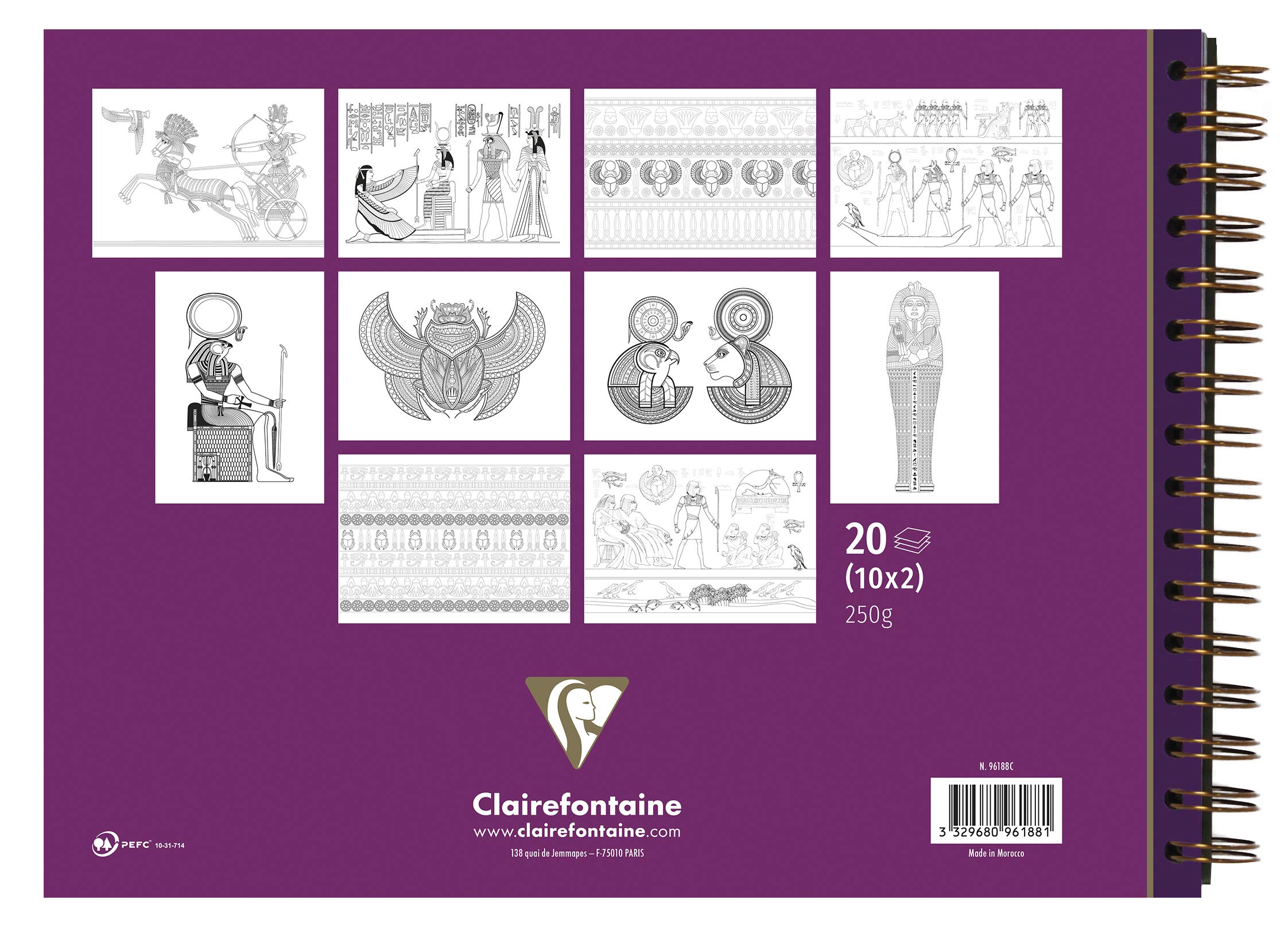 clairefontaine-96188c-ausmalblock-gypten-32x24-cm-20-blatt-250g image 2