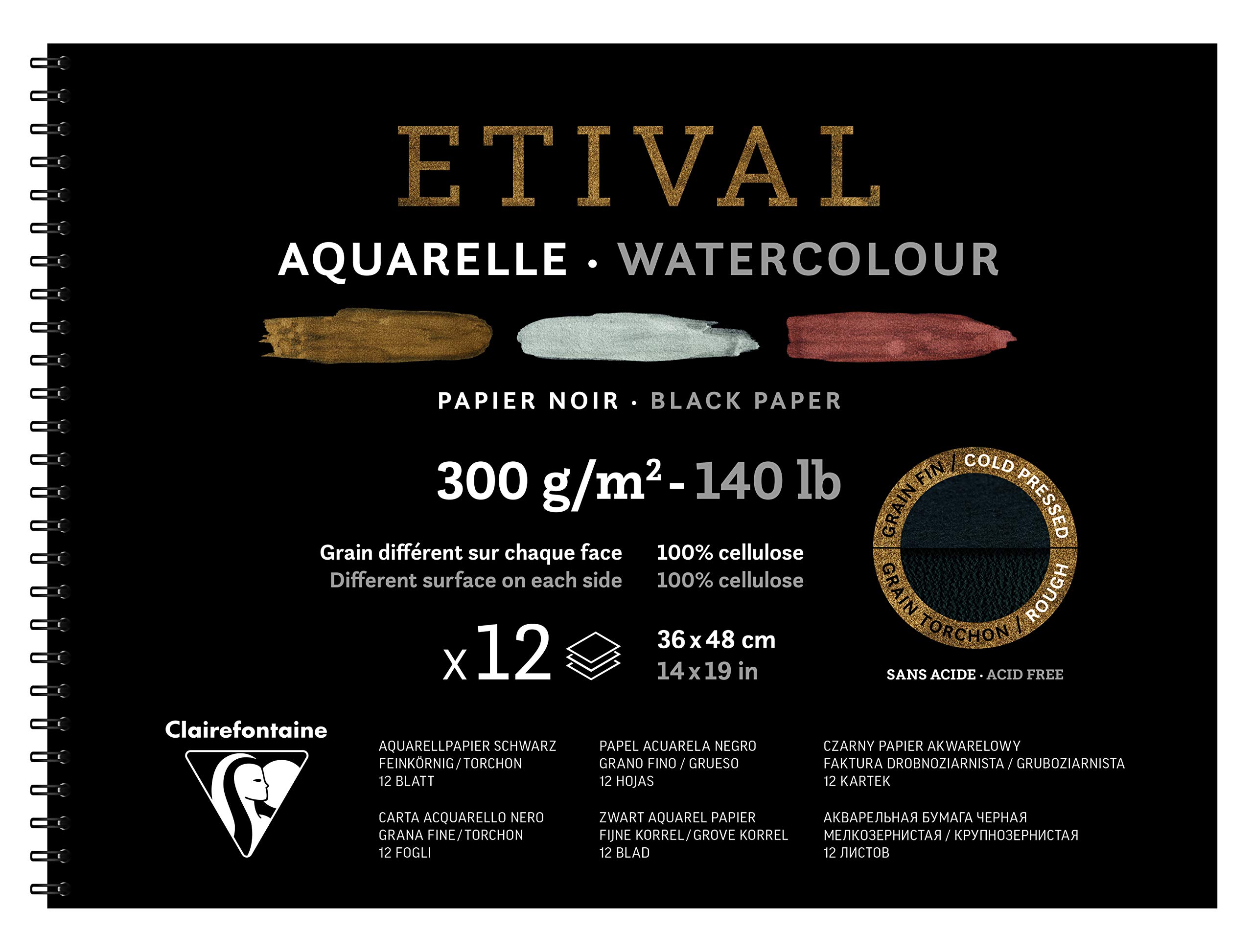 clairefontaine-etival-spiralalbum-schwarz-24x30cm-300g-12-blatt-zeichenpapier image 4