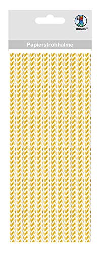 ursus-56850007-papierstrohhalme-mit-chevron-gold-folie-gr-e-s-19-5-cm-24-st-ck image 2