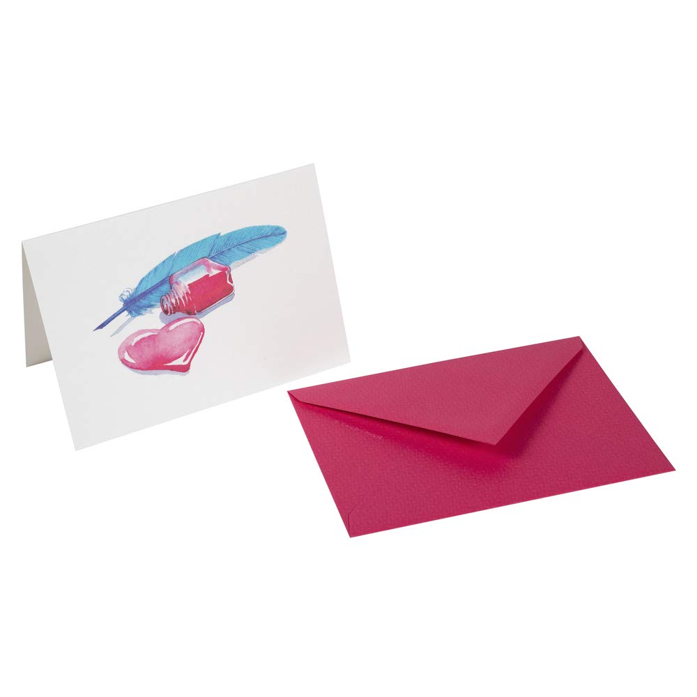 lalo-korrespondenz-set-fantaisie-doppelkarte-mit-umschlag-herz-mit-feder image 2