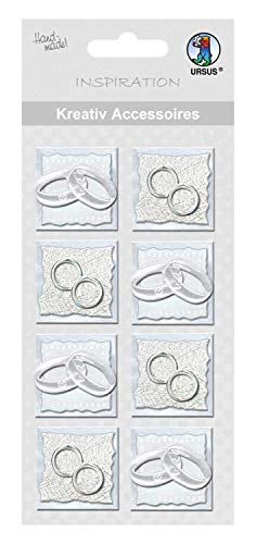 ursus-564000129-kreativ-accessoires-hochzeitsring-silber-8-st-ck-selbstklebend image 2