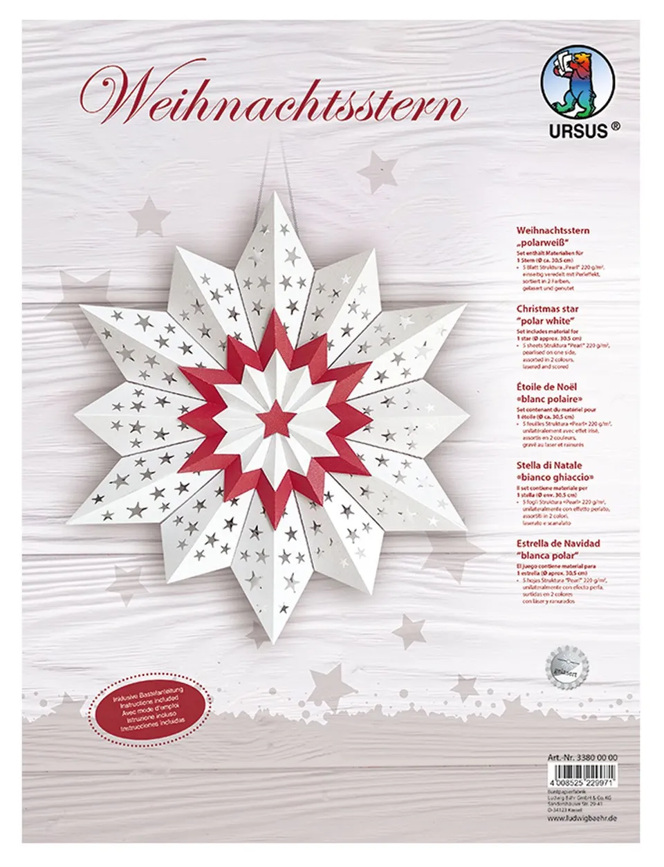 ursus-weihnachtsstern-polarwei-set-f-r-30-5-cm-stern-mit-pearl-effekt image 1