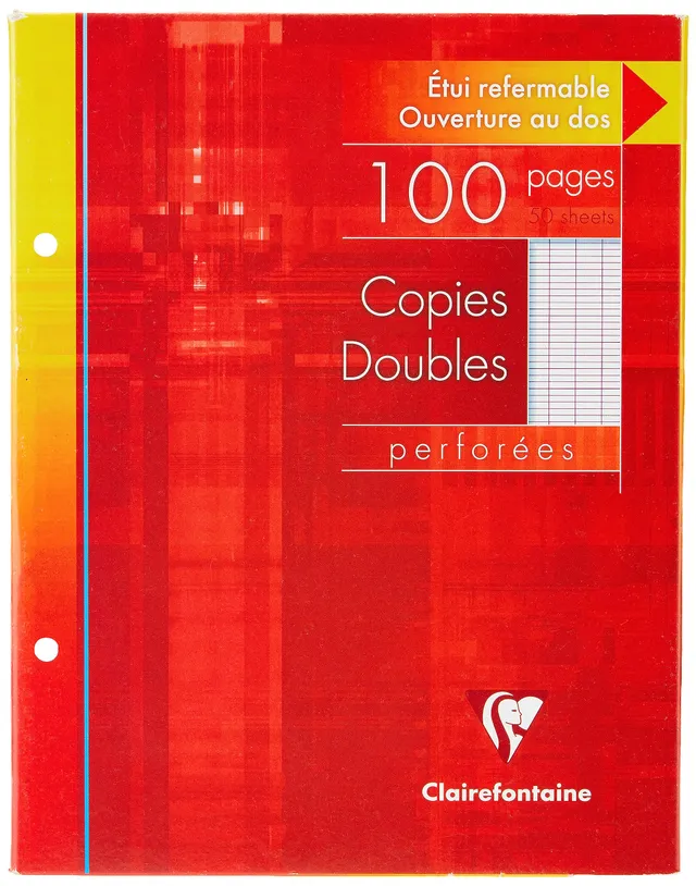 clairefontaine-4421c-klausurbogen-mappe-17x22-cm-100-seiten-90g-2-fach-gelocht-f image 1