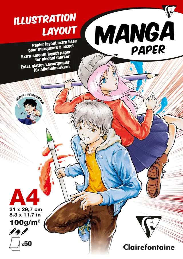 clairefontaine-94042c-layoutblock-manga-a4-50-blatt-100g-wei-alkoholmarkerfest image 1