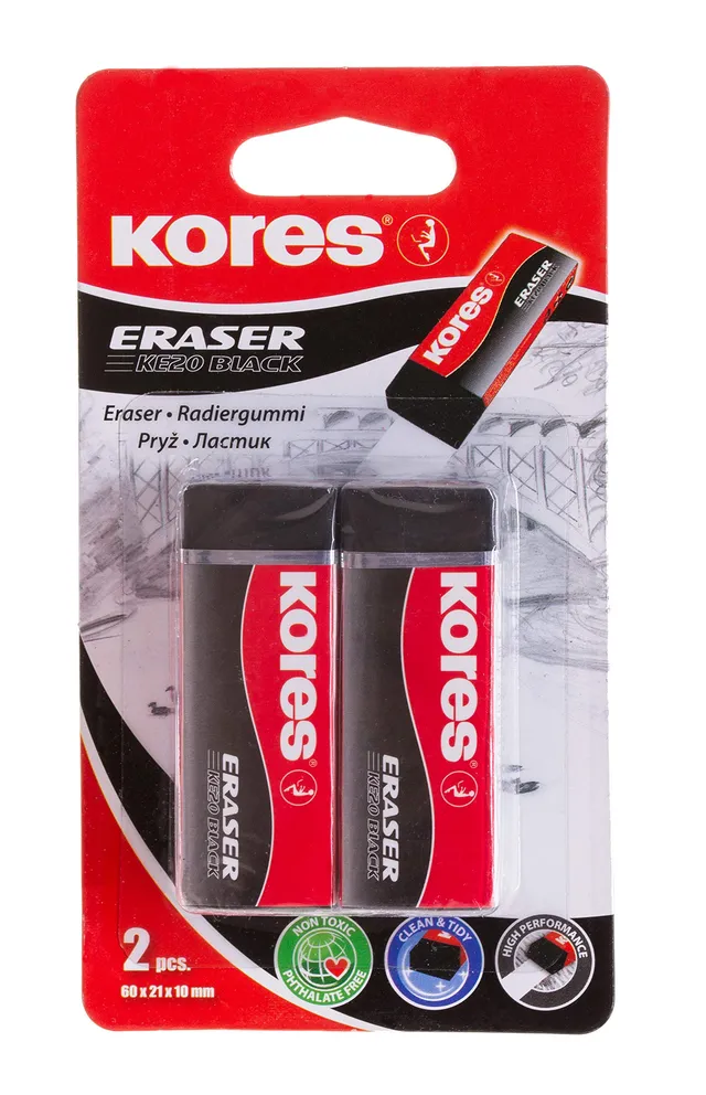 kores-rg40212-radiergummis-schwarz-2er-blister-60x21x10-mm image 1