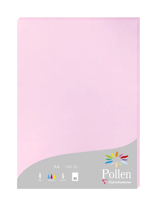 clairefontaine-pollen-14213c-karten-160-g-din-a4-21-x-29-7-cm-50-st-ck-bonbonros image 1