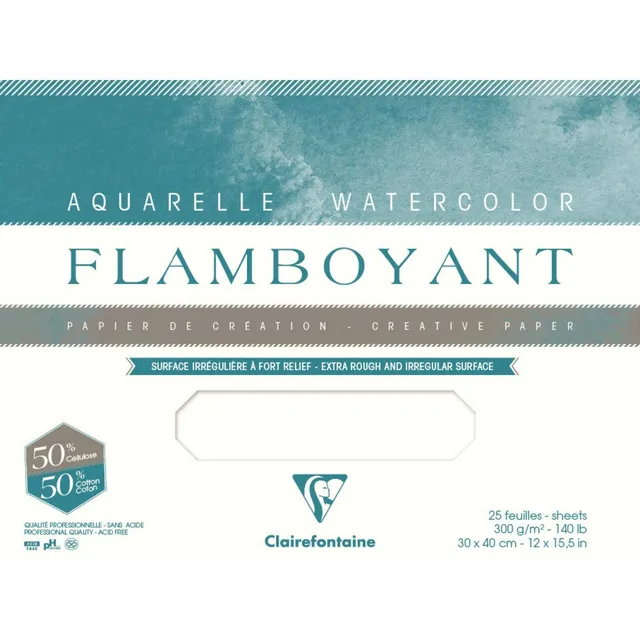 clairefontaine-flamboyant-aquarellblock-24x32-cm-300g-20-blatt-extrawei-stark-st image 1