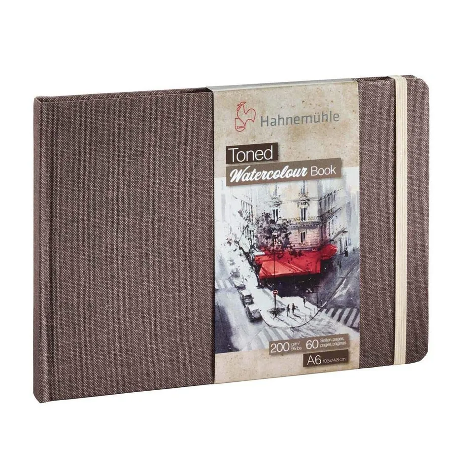 hahnem-hle-toned-aquarellbuch-a6-beige-200-g-m-querformat image 1
