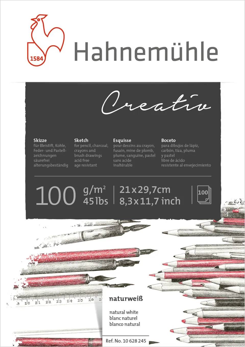 hahnem-hle-creativ-skizzenblock-din-a4-100-g-m-naturwei-100-blatt-kopfgeleimt image 1