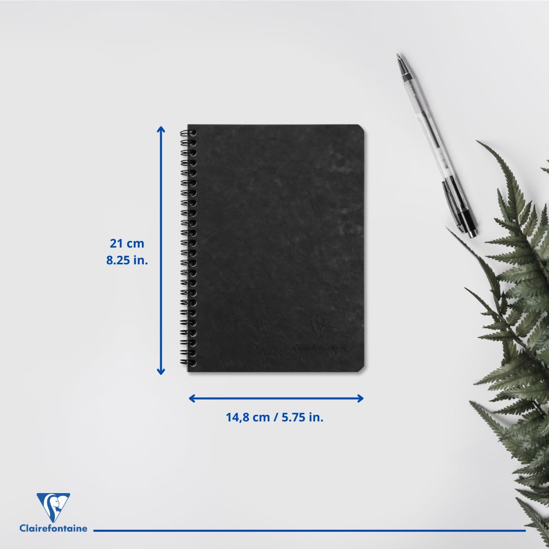 clairefontaine-age-bag-spiralbuch-din-a5-liniert-50-blatt-schwarz-lederoptik image 3
