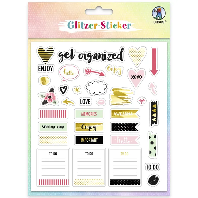 ursus-59540006f-glitzer-sticker-bullet-journal-130-st-ck image 1