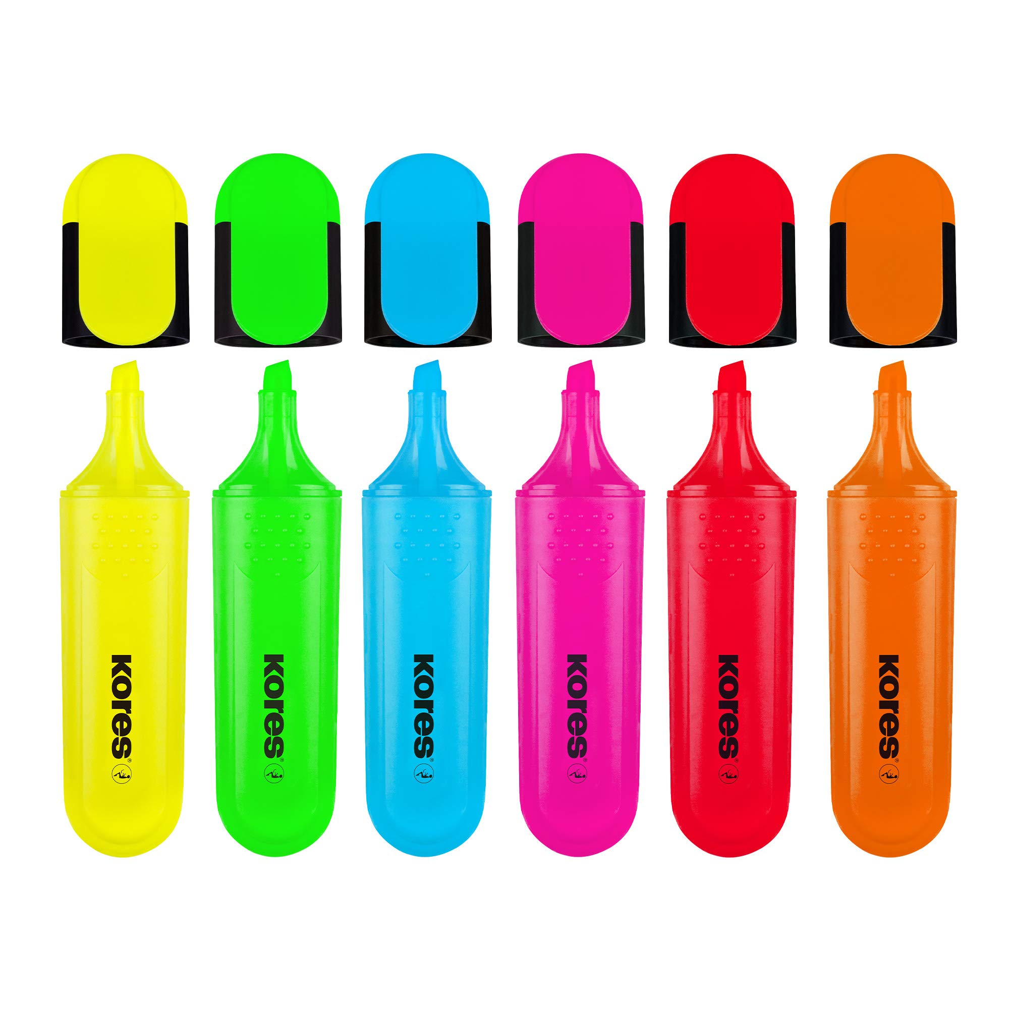 kores-tm36160-bright-liner-textmarker-6er-set-neon-mit-keilspitze image 2