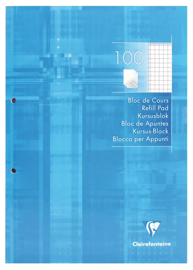 clairefontaine-5815c-academy-kursus-block-a4-100-blatt-kariert-mit-rand-90g image 1
