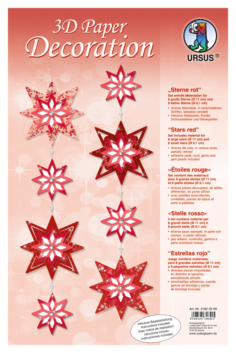ursus-3d-paper-dekoration-herzen-rosa-rot-24-herzen image 8