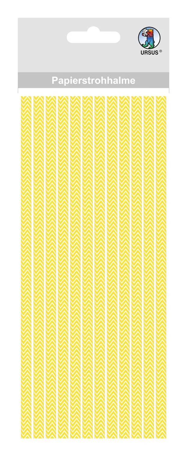 ursus-56750012-papierstrohhalme-chevron-gelb-gr-e-s-24-st-ck-19-5-cm image 1