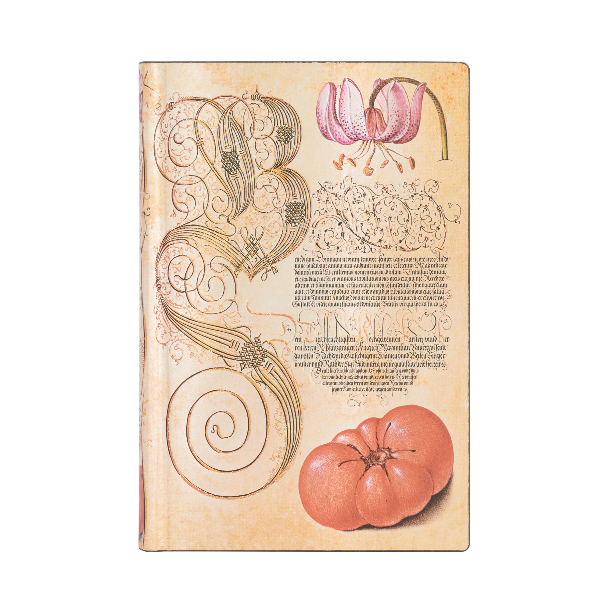 paperblanks-lily-tomato-mira-botanica-mini-notizbuch-liniert-flexi image 1