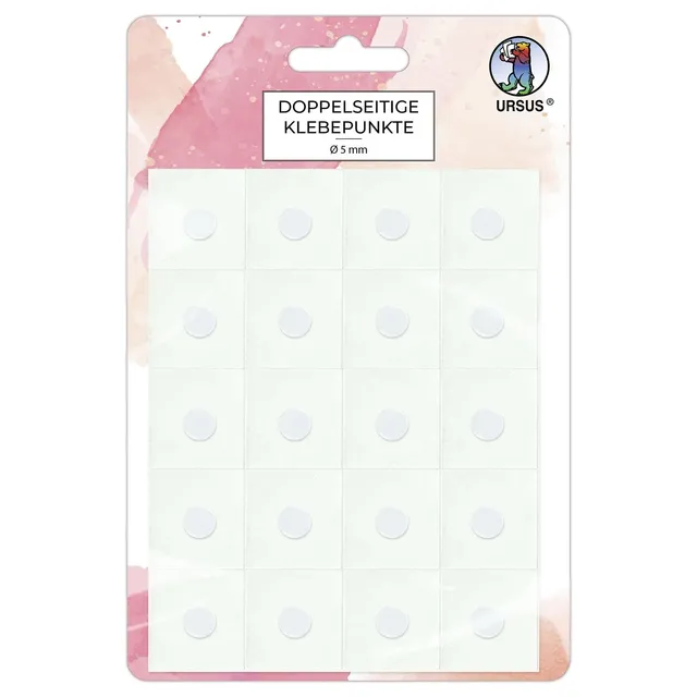 ursus-44050000-doppelseitige-klebepunkte-5-mm-100-st-ck-transparent-permanent image 1