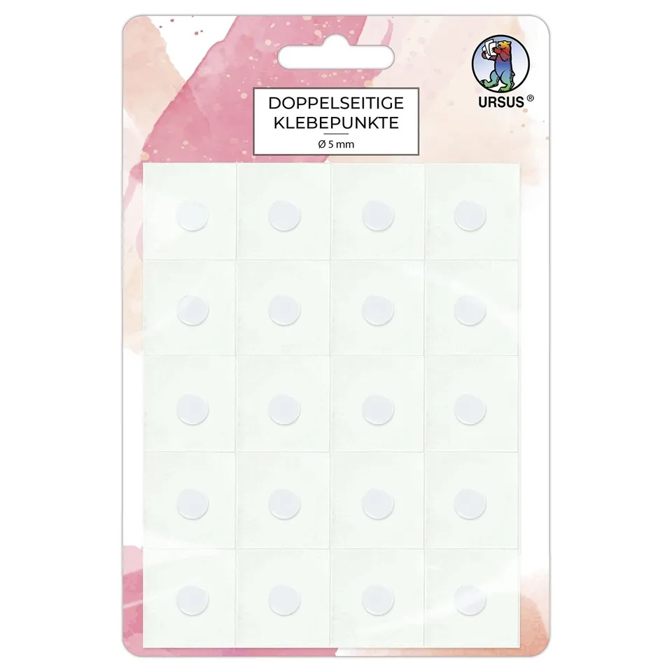 ursus-44050000-doppelseitige-klebepunkte-5-mm-100-st-ck-transparent-permanent image 1