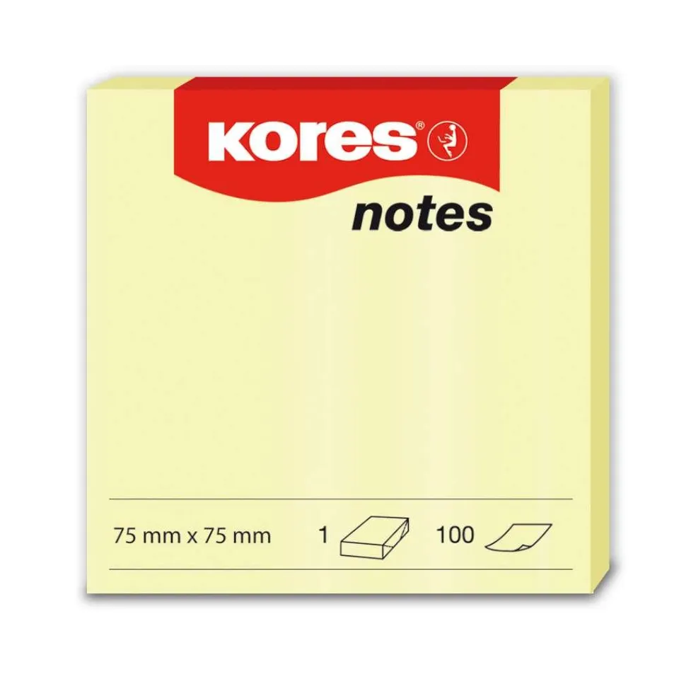 kores-gumfix-haftnotizen-75-x-75-mm-gelb-12-bl-cke-x-100-blatt image 1