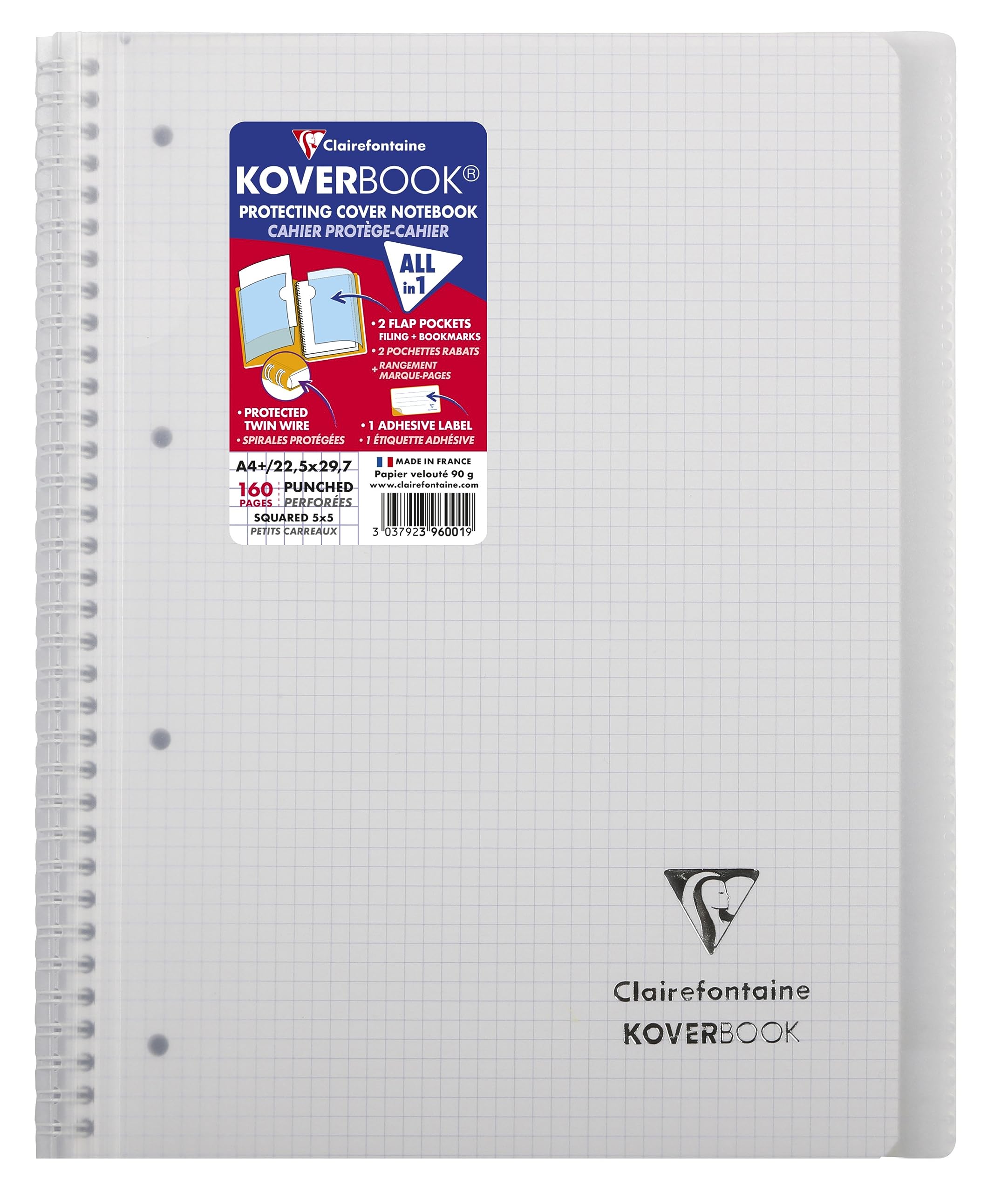 clairefontaine-koverbook-collegeblock-din-a4-kariert-80-blatt-90g-mit-pp-einband image 5