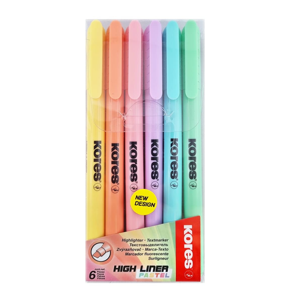 kores-high-liner-pastell-textmarker-set-6-farben-mit-keilspitze image 1