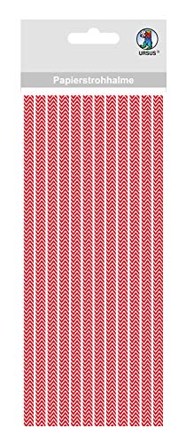 ursus-papierstrohhalme-mit-chevron-rot-gr-e-s-19-5-cm-x-0-6-cm-24-st-ck image 2