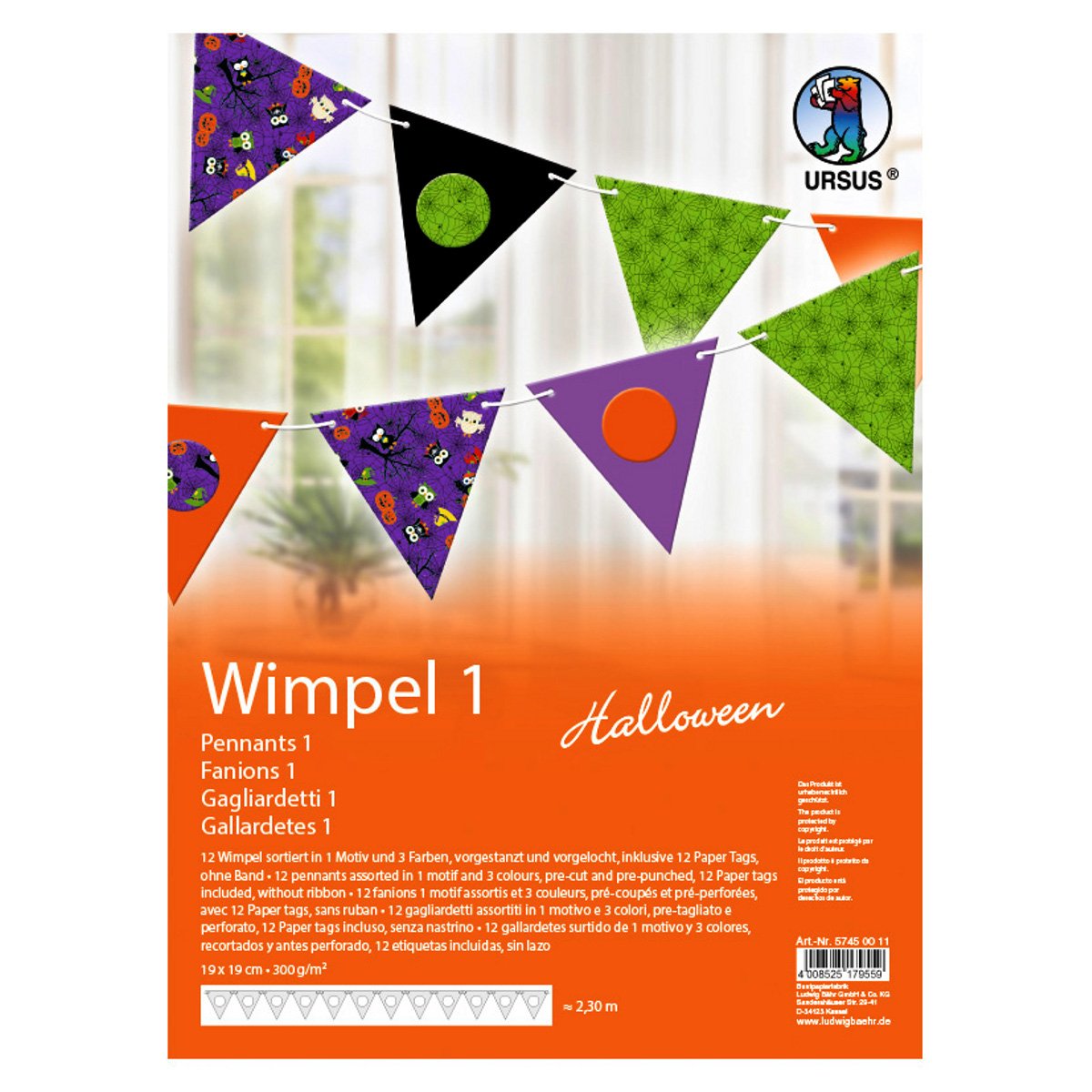ursus-57450011-wimpel-1-halloween-wimpelkette-19-x-19-cm-12-st-ck-2-30-m image 1