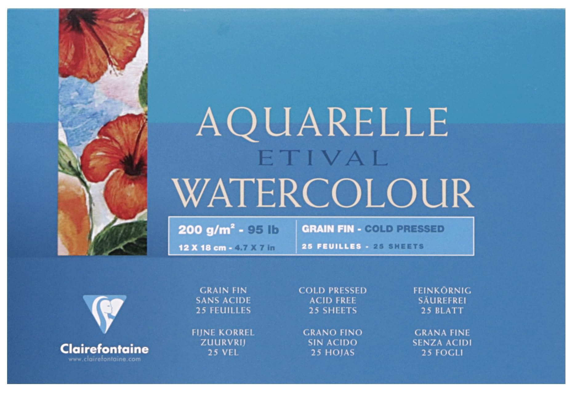 clairefontaine-etival-malblock-aquarellpapier-12-x-18-cm-25-blatt-200-g-wei-fein image 1