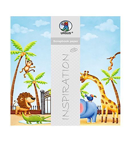 ursus-703000185-premium-glitter-scrapbook-paper-zoo-30-5-x-30-5-cm-5-blatt-desig image 3