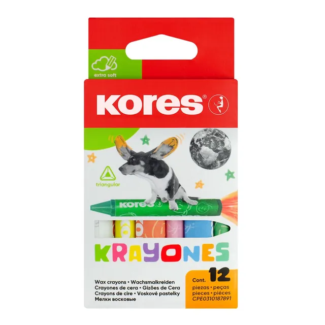 kores-krayones-wachsmalstifte-12er-set-dreikant-10mm-sortiert image 1
