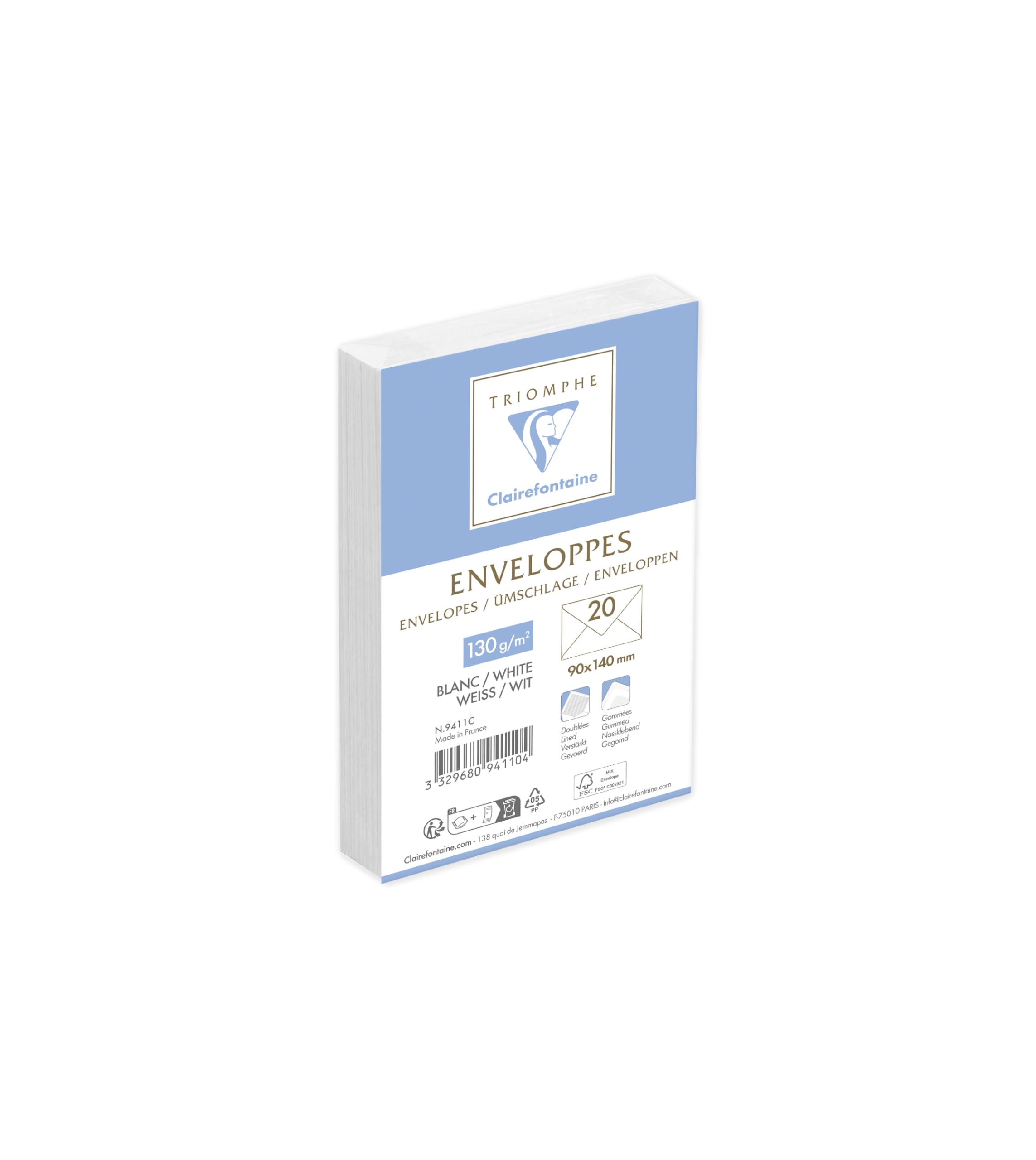 clairefontaine-triomphe-umschl-ge-c6-114-x-162-mm-wei-gef-ttert-25-st-ck image 4