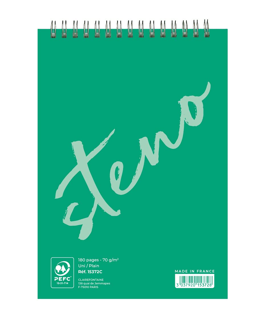 clairefontaine-15372c-steno-notizblock-din-a5-blanko-45-blatt-70g-gr-n image 1