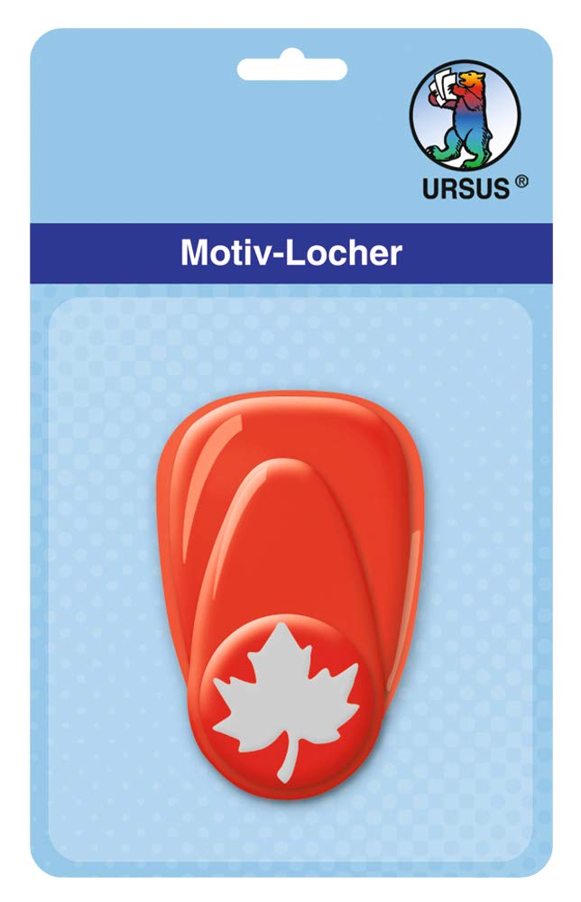 ursus-motivlocher-mit-hebel-klein-ahornblatt-ca-16-mm-rot-f-r-160-220-g-qm image 1