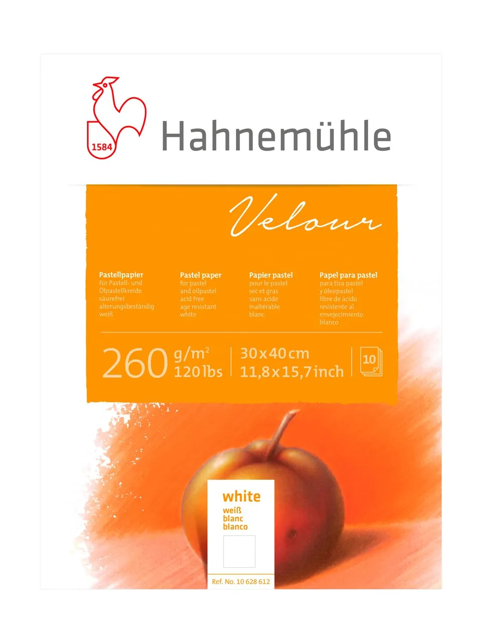 hahnem-hle-velour-pastellpapier-block-wei-260-g-m-30x40-cm-10-blatt image 1